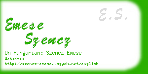 emese szencz business card